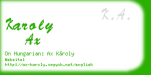 karoly ax business card